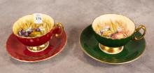 PAIR OF D.JONES AYNSLEY CUPS AND SAUCERS