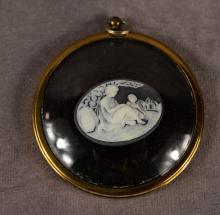 IVORY BOOKMARK AND JASPERWARE PLAQUE