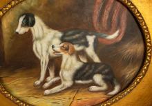 PAIR OF "DOG" PAINTINGS