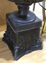 CAST IRON GARDEN URN ON STAND