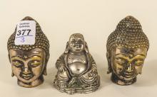 THREE BUDDHA FIGURINES