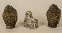 THREE BUDDHA FIGURINES