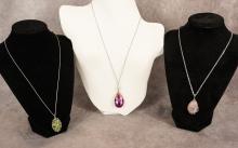 THREE GEMSTONE NECKLACES