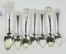 7 COLLECTOR'S EARLY SILVER SPOONS