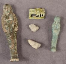 FIVE EGYPTIAN POTTERY ARTIFACTS