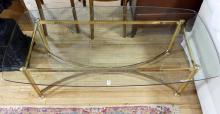 BRASS GLASS TOP COFFEE TABLE