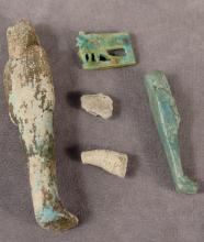 FIVE EGYPTIAN POTTERY ARTIFACTS