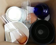 BOX LOT OF DISHES