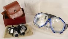 BINOCULARS AND SCUBA GOGGLES