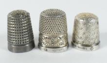 3 STERLING SILVER THIMBLES