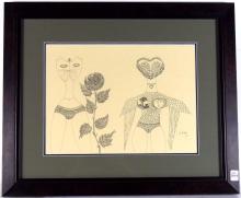TWO INK DRAWINGS BY MARION PERLET