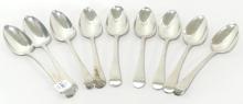 NINE GEORGIAN STERLING SPOONS
