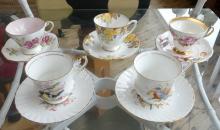 EIGHT ENGLISH CUPS AND SAUCERS