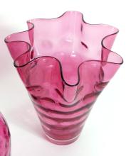 3 FINE EXAMPLES OF HANDBLOWN GLASS