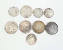 9 CANADIAN SILVER COINS