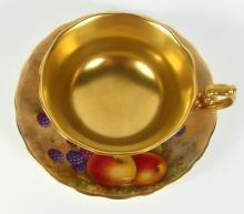 EXCEPTIONAL SIGNED ROYAL WORCESTER CUP & SAUCER