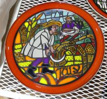 SIX POOLE POTTERY "MEDIEVAL CALENDAR SERIES" WALL PLATES