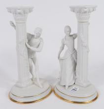 PAIR OF "ROMEO AND JULIET" CANDLESTICKS