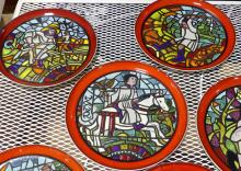 SIX POOLE POTTERY "MEDIEVAL CALENDAR SERIES" WALL PLATES