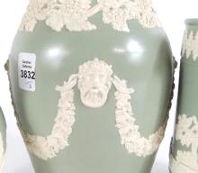 3 ENGLISH JASPERWARE PITCHERS