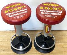 PETROLIANA - 2 MONROE SHOCKS & STRUTS COUNTER STOOLS