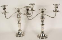 PAIR OF ENGLISH CANDELABRA