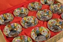 CHINESE CUPS AND EMBROIDERY