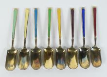 SET 8 STERLING SUGAR SPOONS