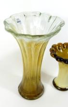 2 ANTIQUE SLAG GLASS VASES