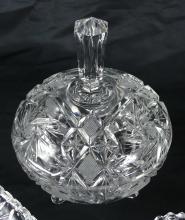 3 PIECES BOHEMIAN CRYSTAL