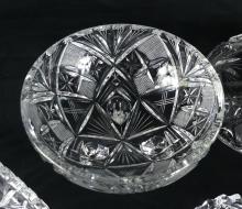3 PIECES BOHEMIAN CRYSTAL