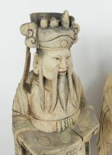 THREE CHINESE WOOD CARVINGS