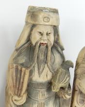 THREE CHINESE WOOD CARVINGS