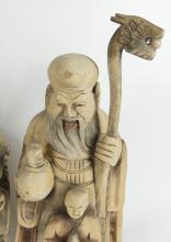 THREE CHINESE WOOD CARVINGS