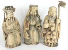 THREE CHINESE WOOD CARVINGS