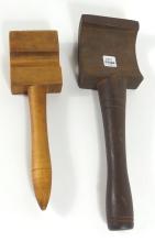 TWO ANTIQUE SAILOR'S SERVING MALLETS