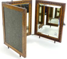 EDWARDIAN TRI-FOLD STANDING MIRROR