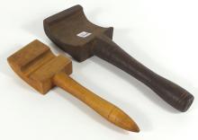 TWO ANTIQUE SAILOR'S SERVING MALLETS