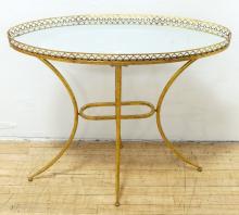 GILDED METAL GALLERY TABLE