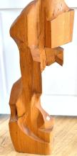 LARGE CUBIST WOOD SCULPTURE
