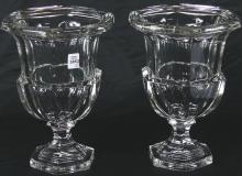 PAIR OF IMPRESSIVE CRYSTAL URN VASES