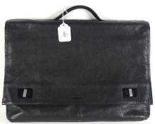 SUPERB QUALITY UNISEX BLACK LEATHER CARRYALL