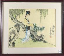 PAIR CHINESE PAINTINGS ON SILK