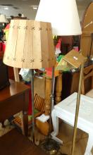 THREE BRASS FLOOR LAMPS