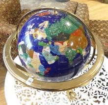 HARDSTONE TERRESTRIAL GLOBE