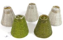 5 MID-CENTURY BEADED LAMP SHADES