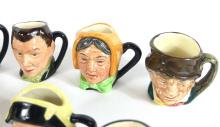 9 MINIATURE DICKENS TOBY MUGS