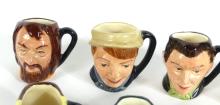 9 MINIATURE DICKENS TOBY MUGS