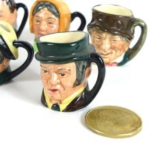 9 MINIATURE DICKENS TOBY MUGS