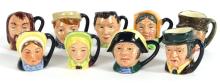 9 MINIATURE DICKENS TOBY MUGS